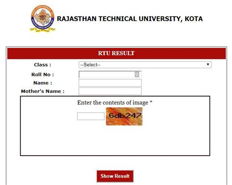 RTU B.Tech 1st Semester Results Declared @ Esuvidha.info, .